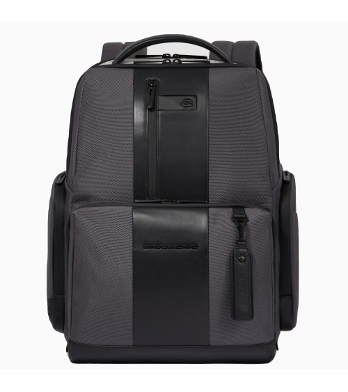 Piquadro: Zaino Pelle & Tessuto 15.6"